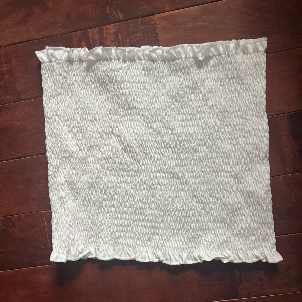 Amazon White Smocked Tank Top